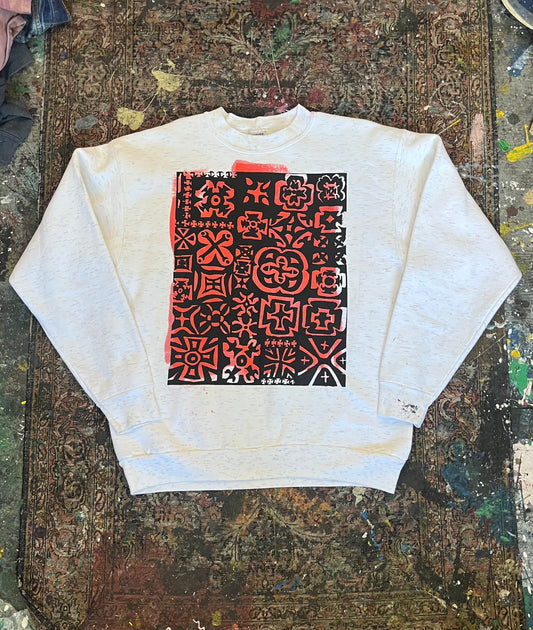 Shapes Crewneck Red Fill