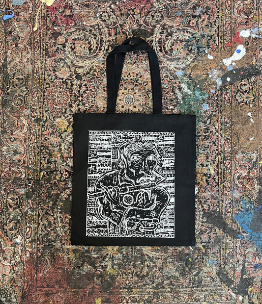 Flute Player Tote Black