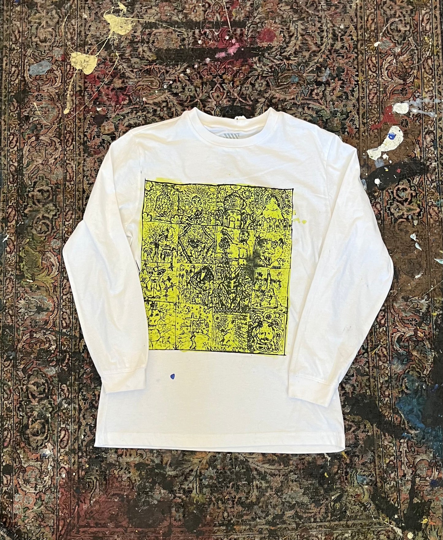 Collage Print Long Sleeve White