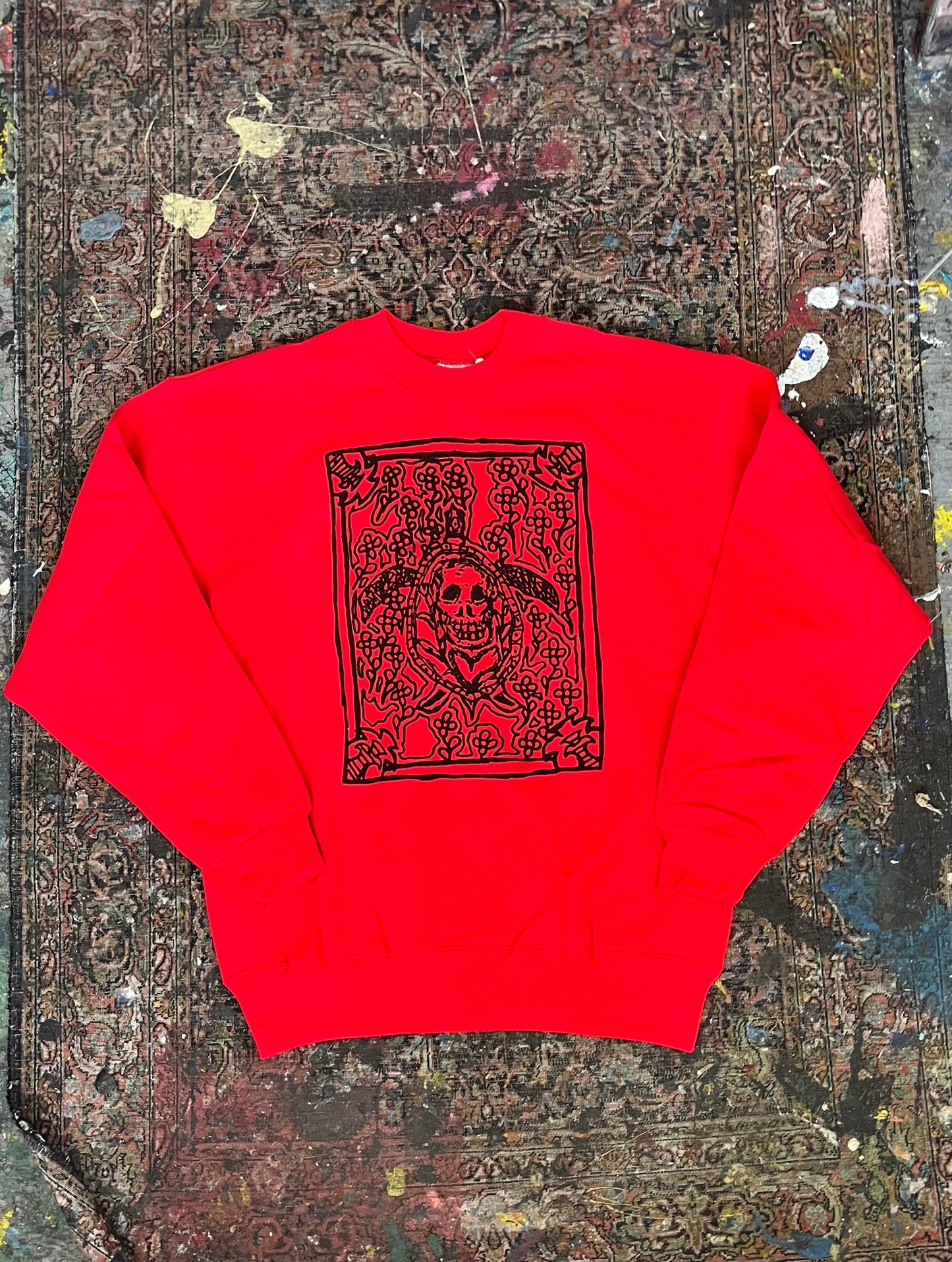 Turtle Print Crewneck Red