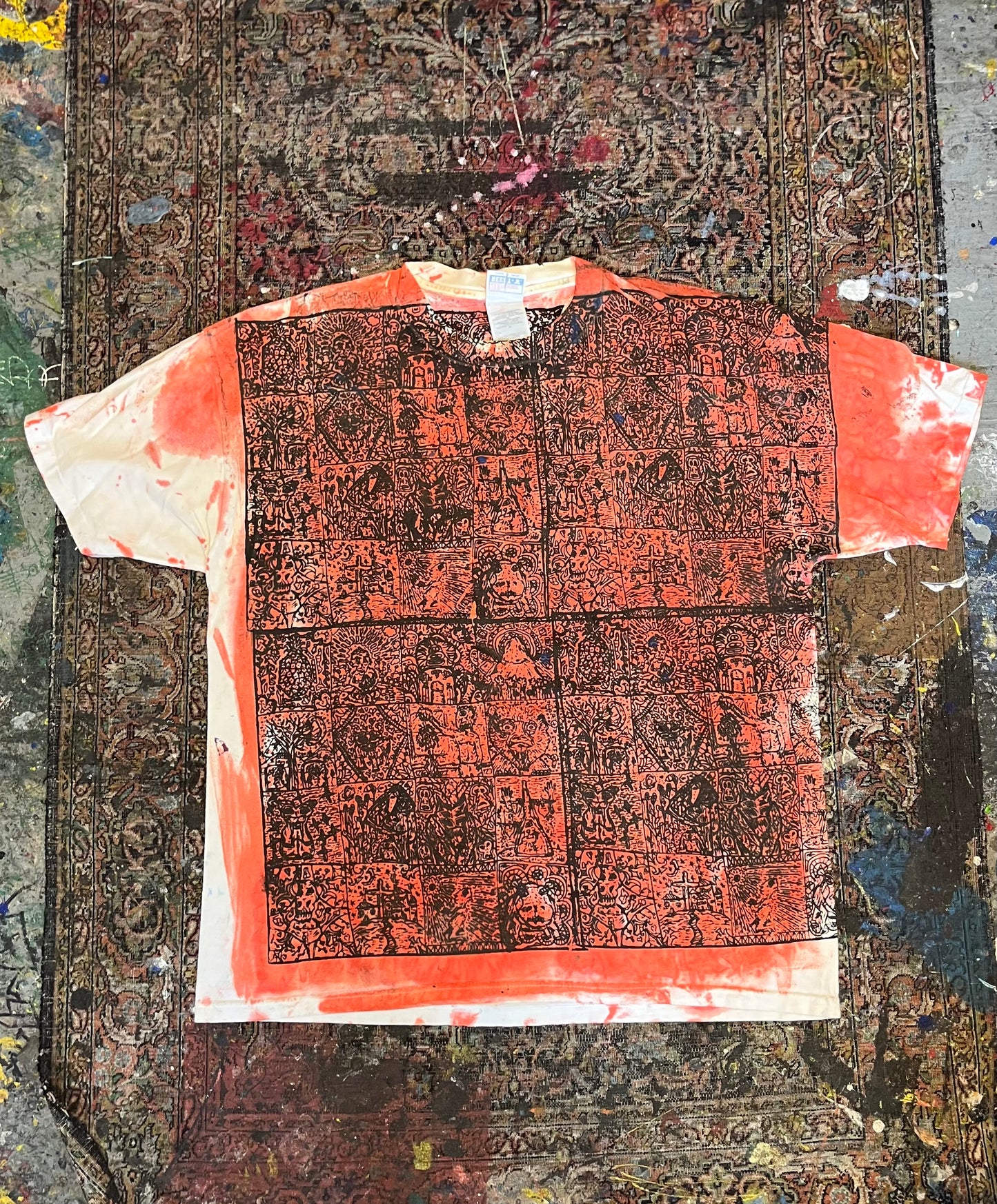 All Over Collage Print Tee Red