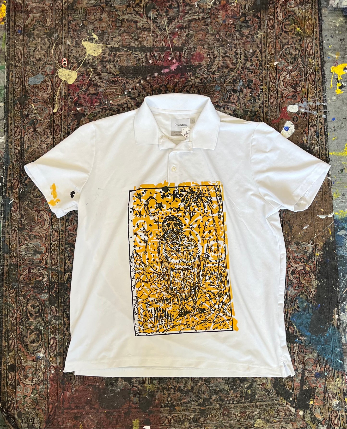 Wizard 2 Tone Print Polo White