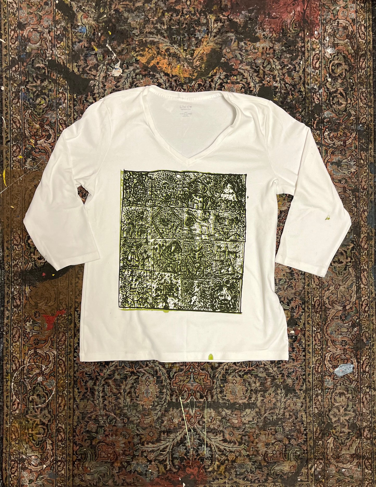 Collage Print Long Sleeve White